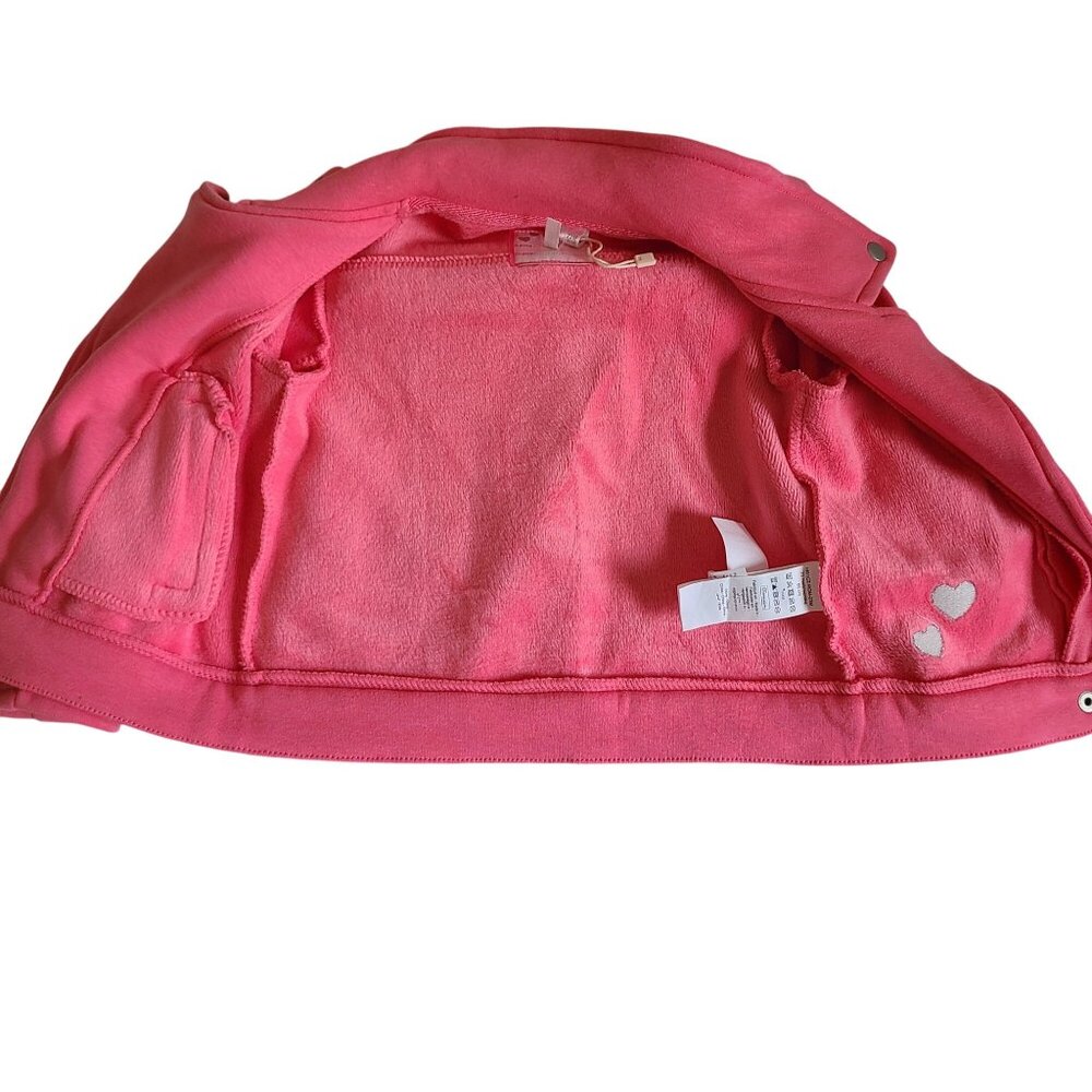 Orchestra Baby Girls Pink Fleece Biker Jacket & Black Floral Leggings Size 2T - Picture 2 of 11